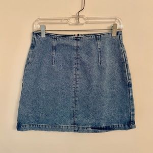Topshop Moto Blue Denim Mini Skirt with Pockets Size 6